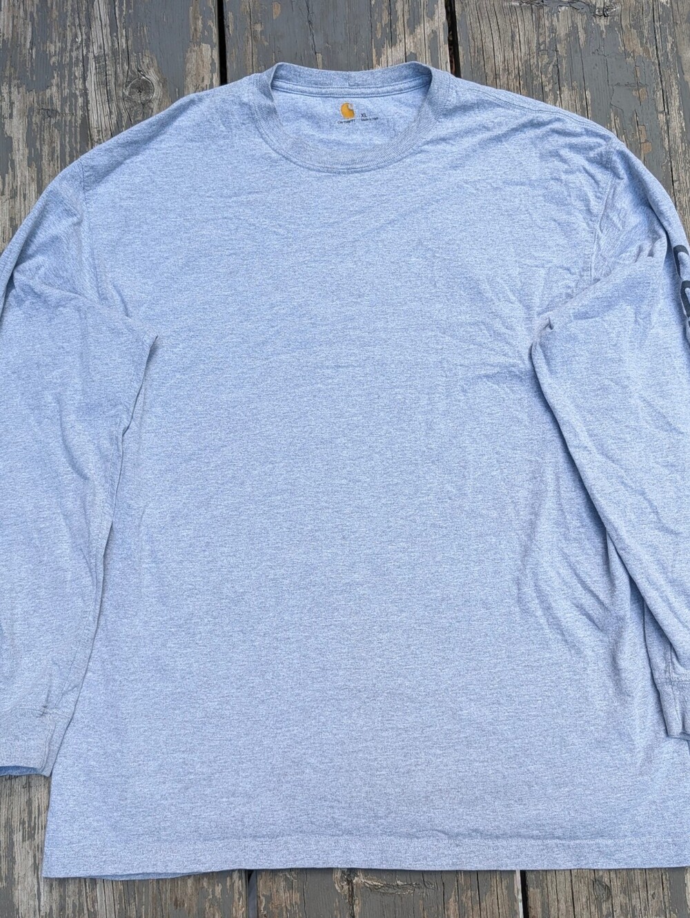Carhartt Long Sleeve Pocket Shirt Mens XL Grey Spellout Workwear Skater Y2K